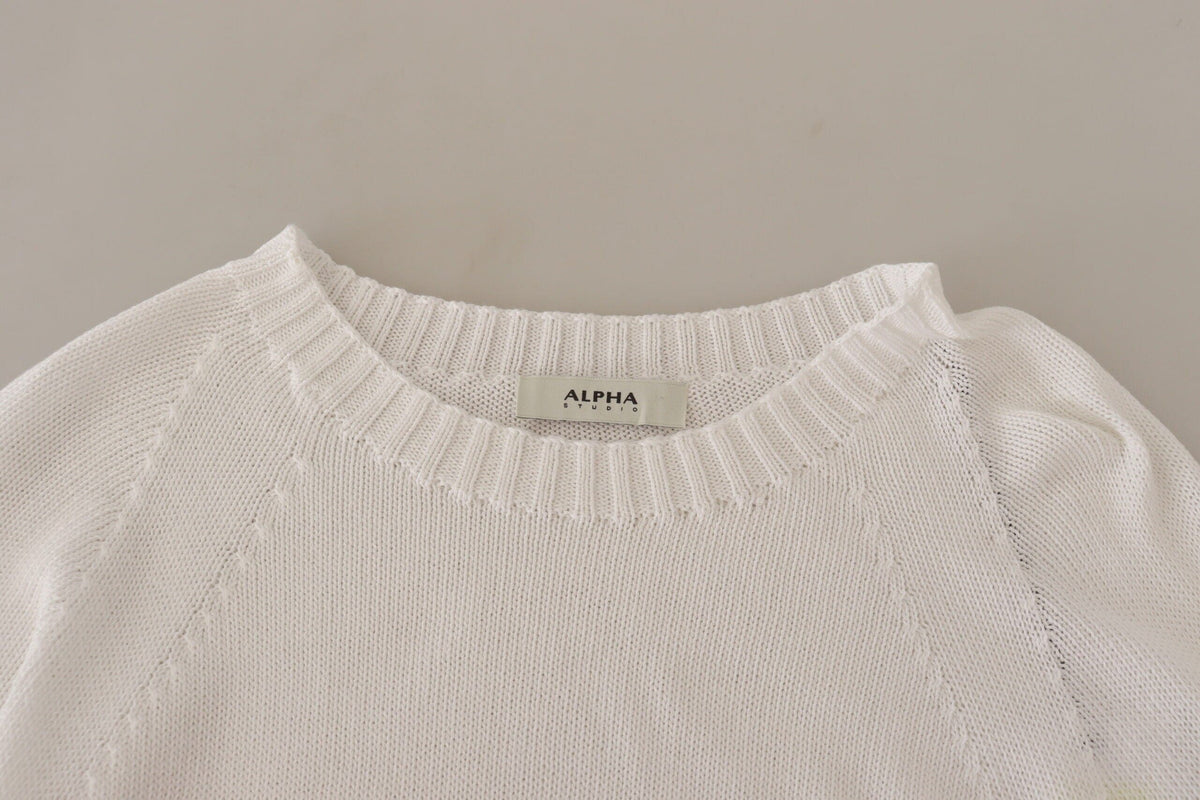 Pull élégant en coton blanc Alpha Studio