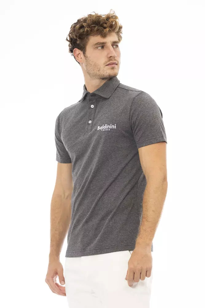 Polo con logotipo bordado en gris Trend Chic de Baldinini