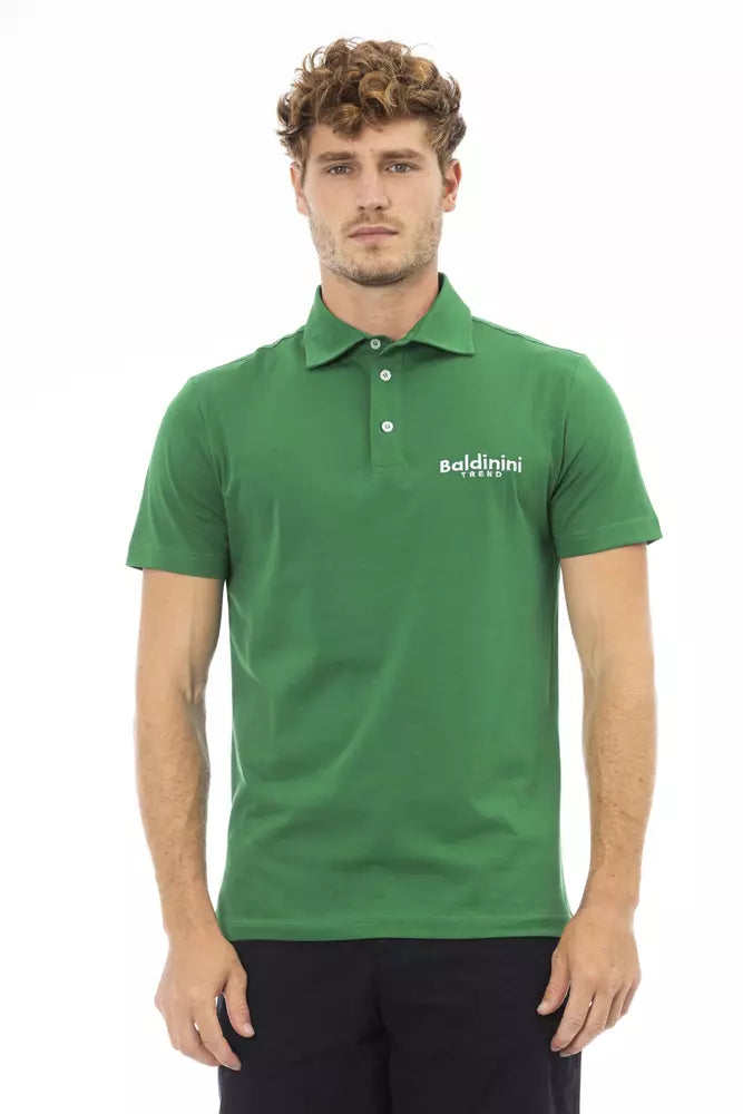 Polo de algodón verde Baldinini Trend Chic con logotipo bordado