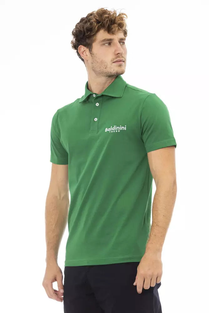 Polo de algodón verde Baldinini Trend Chic con logotipo bordado