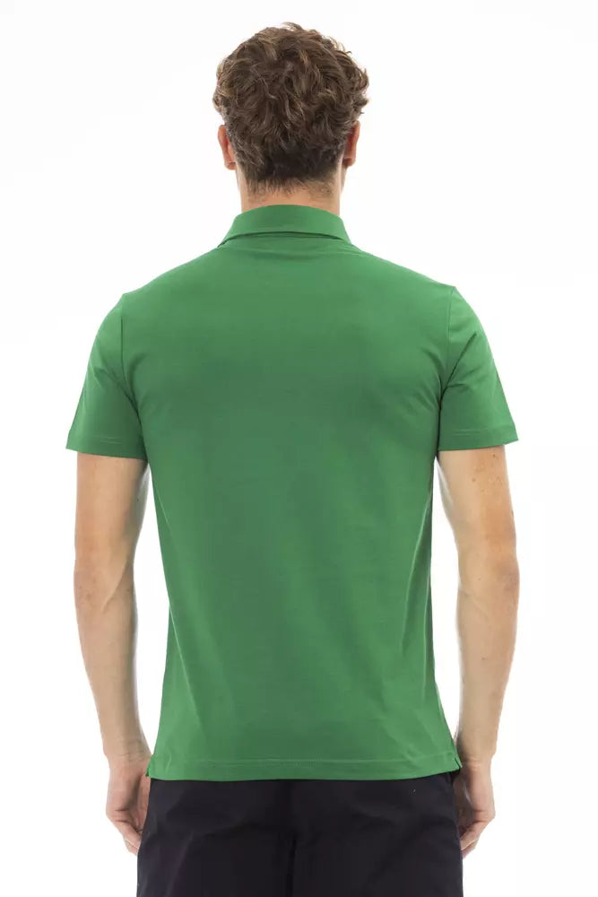 Polo de algodón verde Baldinini Trend Chic con logotipo bordado