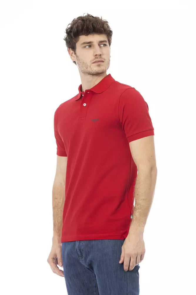 Polo elegante de algodón rojo con bordado elegante de Baldinini Trend