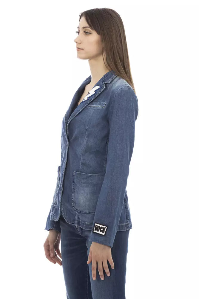 Veste en jean patchwork tendance chic de Baldinini