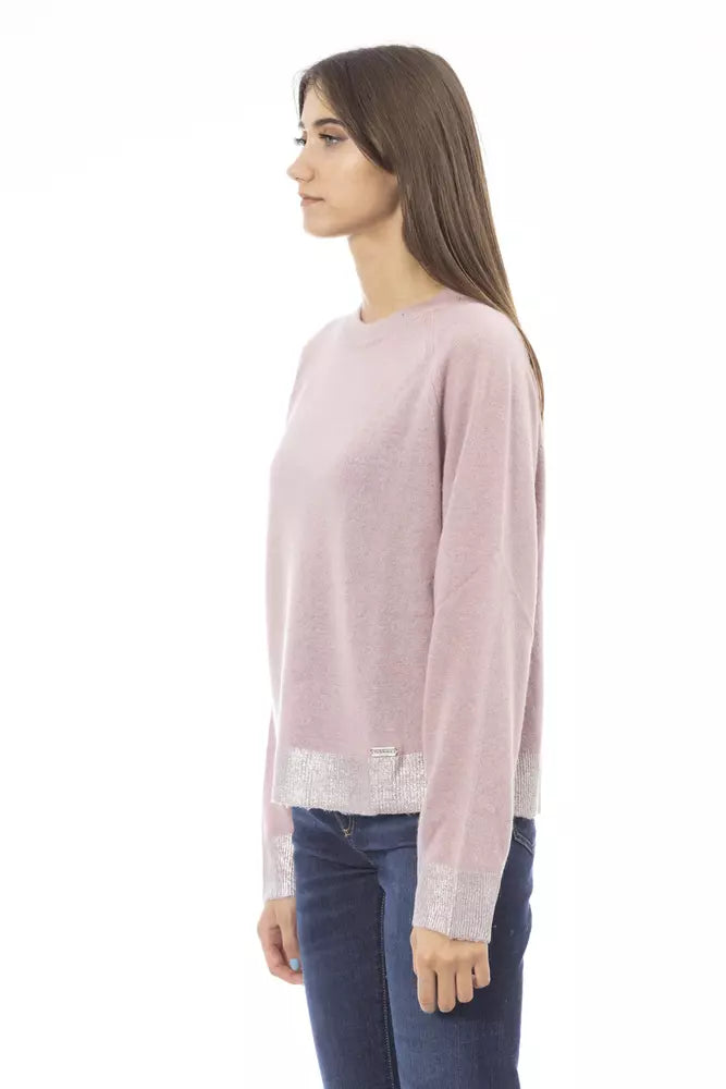 Pull ras du cou Baldinini Trend Chic à monogramme en rose