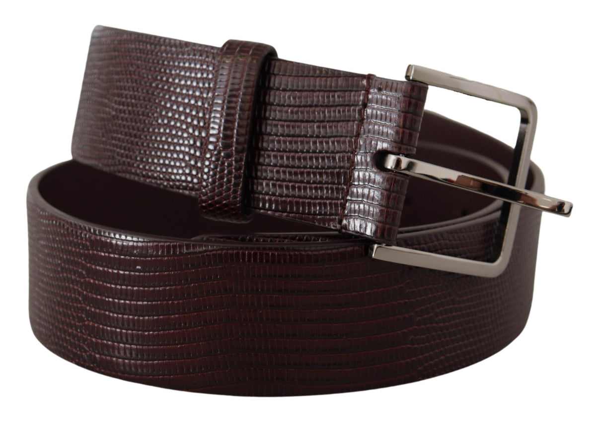 Ceinture élégante en cuir marron foncé Dolce &amp; Gabbana