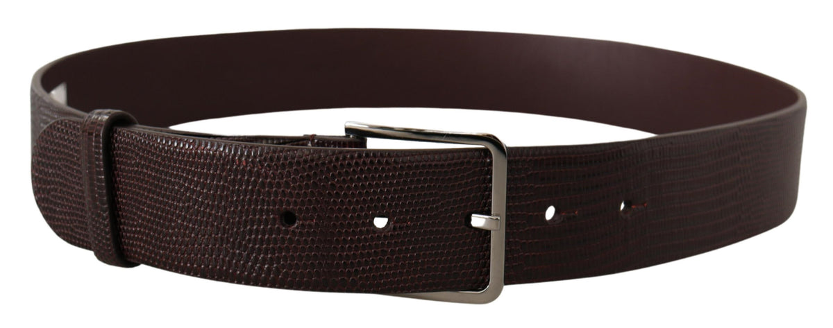 Ceinture élégante en cuir marron foncé Dolce &amp; Gabbana