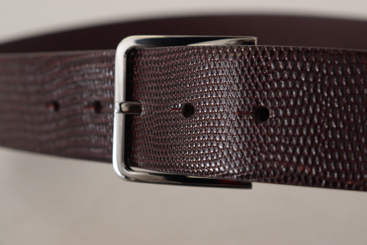 Ceinture élégante en cuir marron foncé Dolce &amp; Gabbana