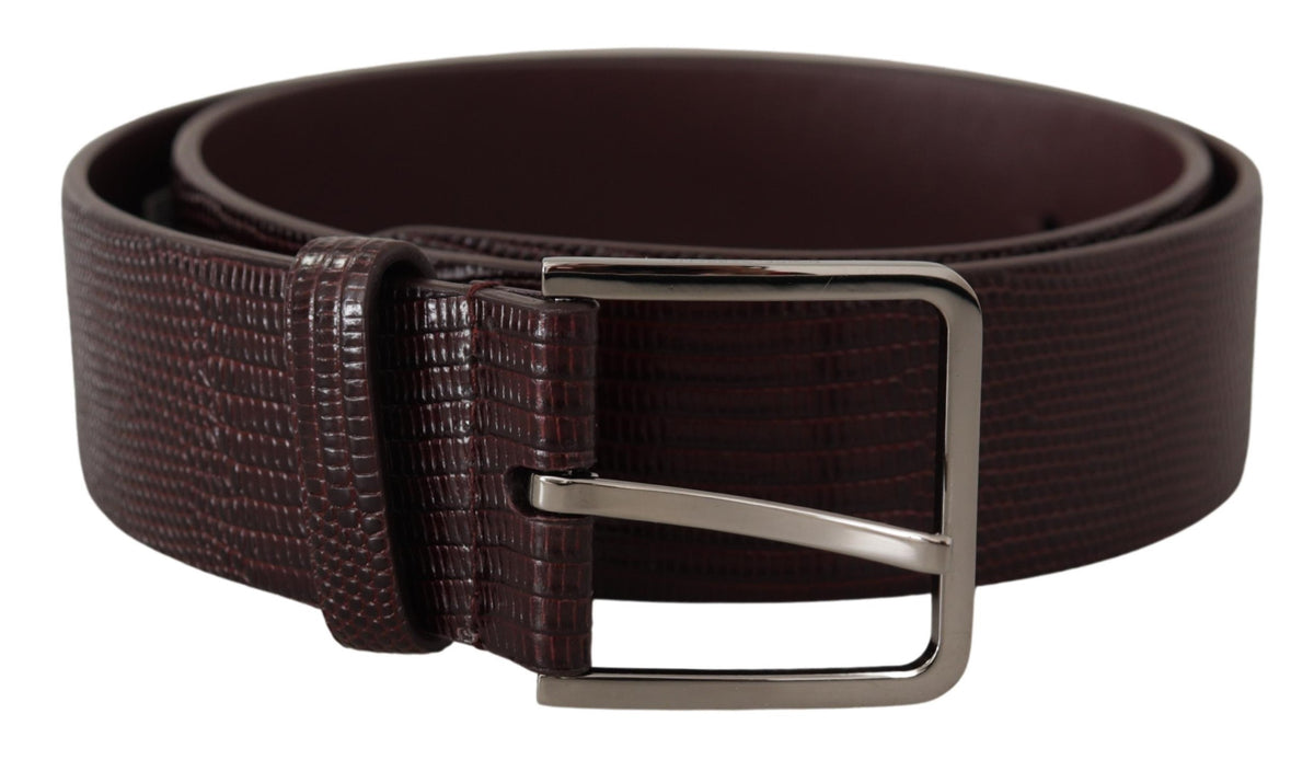 Ceinture élégante en cuir marron foncé Dolce &amp; Gabbana