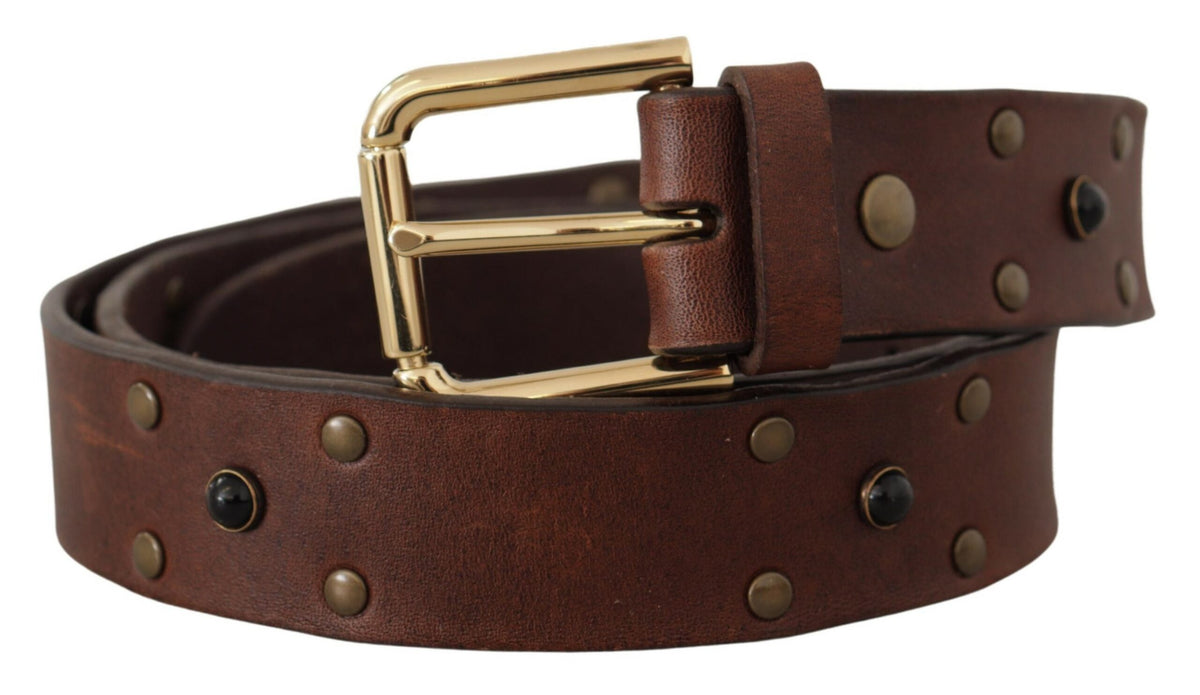 Ceinture élégante en cuir Dolce &amp; Gabbana avec boucle en métal