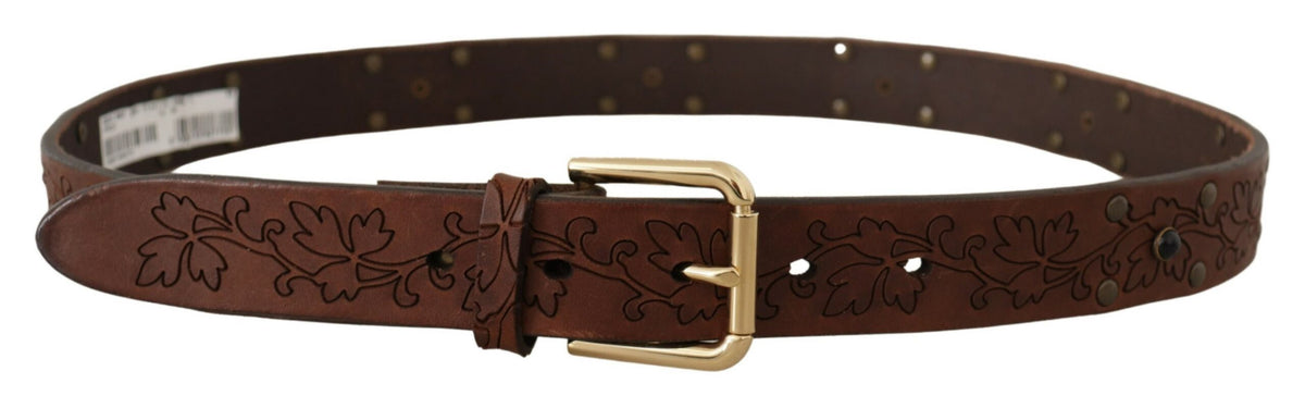 Ceinture élégante en cuir Dolce &amp; Gabbana avec boucle en métal