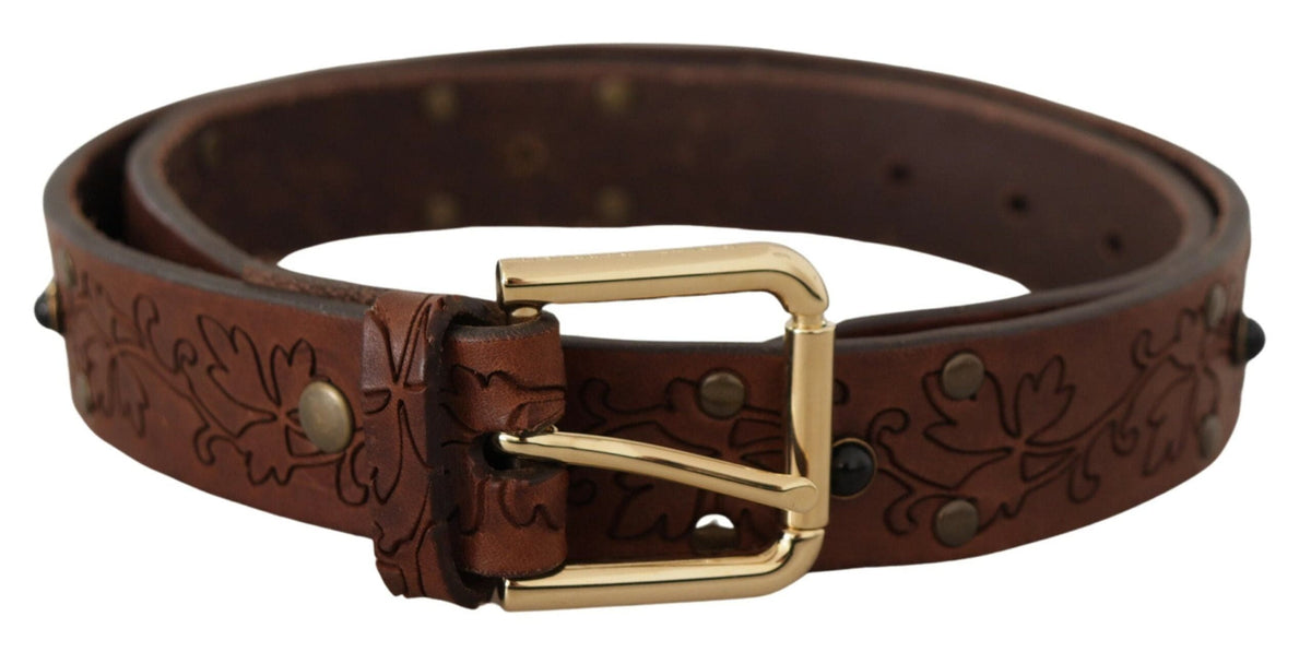 Ceinture élégante en cuir Dolce &amp; Gabbana avec boucle en métal