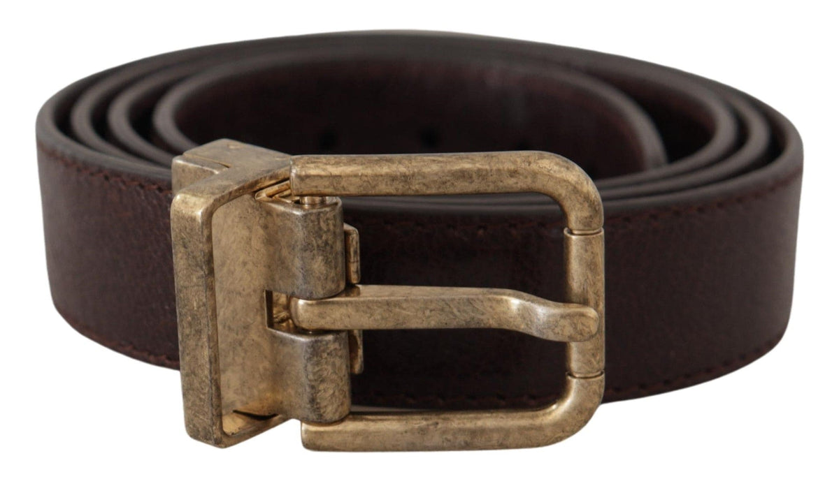 Ceinture élégante en cuir Dolce &amp; Gabbana avec boucle gravée