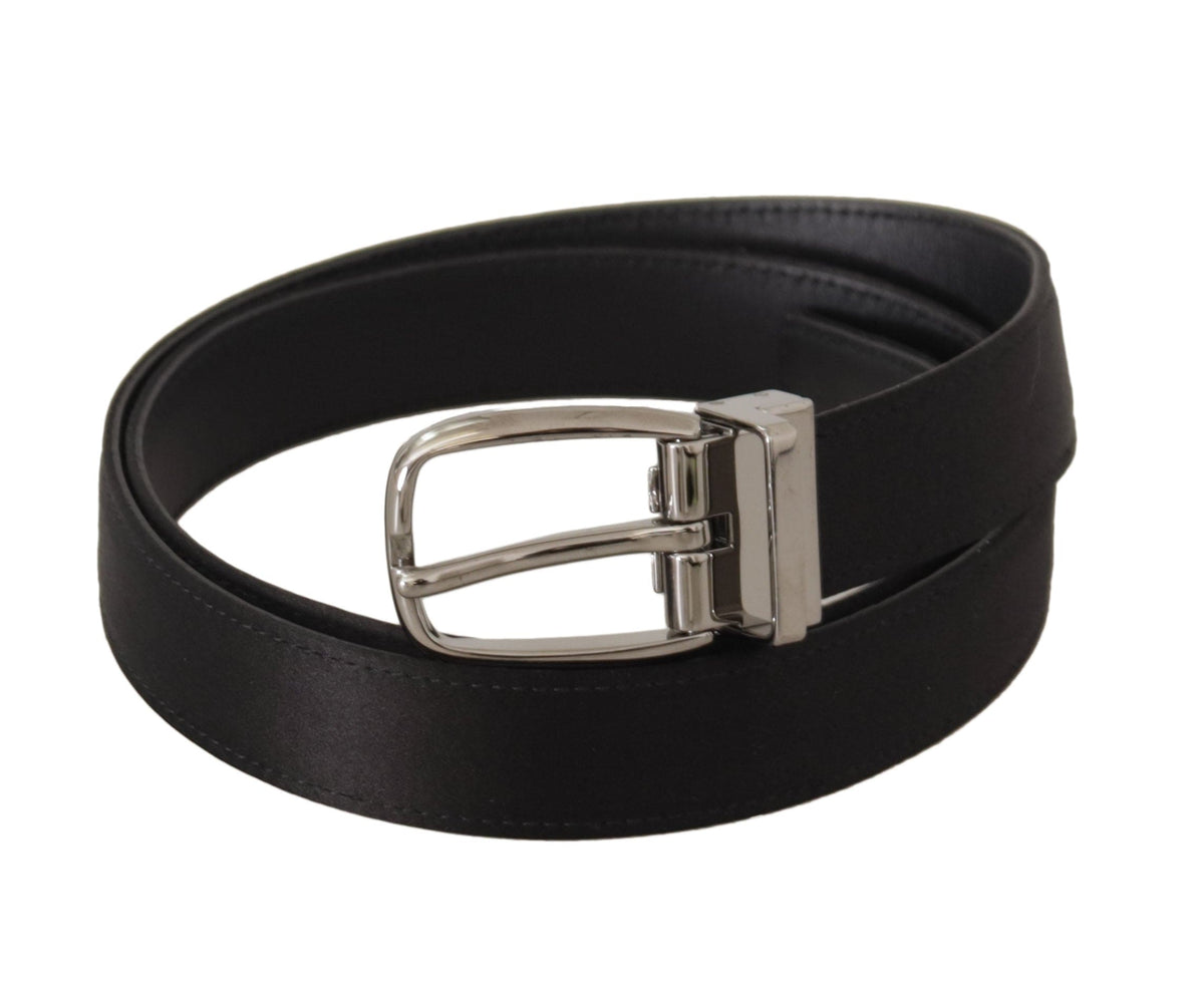 Ceinture élégante en cuir et soie Dolce &amp; Gabbana avec boucle à logo