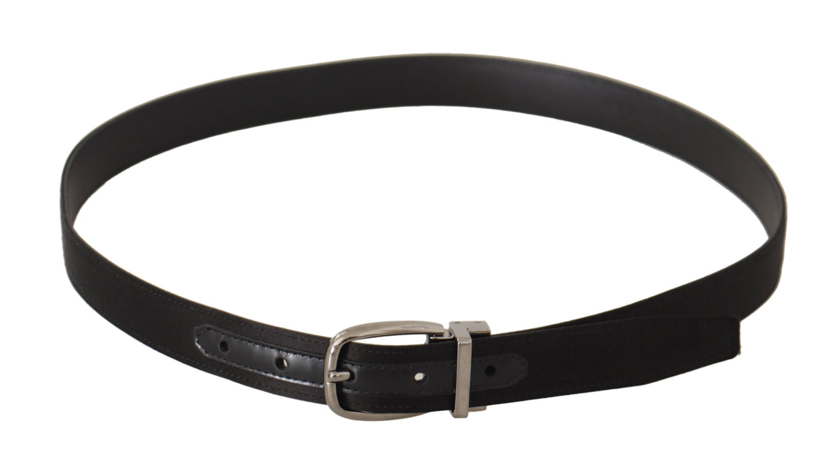 Ceinture élégante en cuir et soie Dolce &amp; Gabbana avec boucle à logo