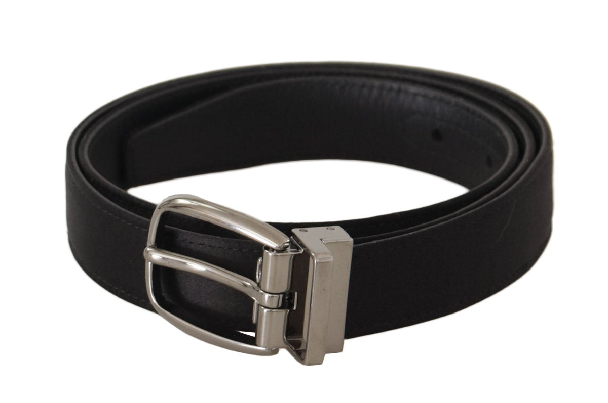 Ceinture élégante en cuir et soie Dolce &amp; Gabbana avec boucle à logo