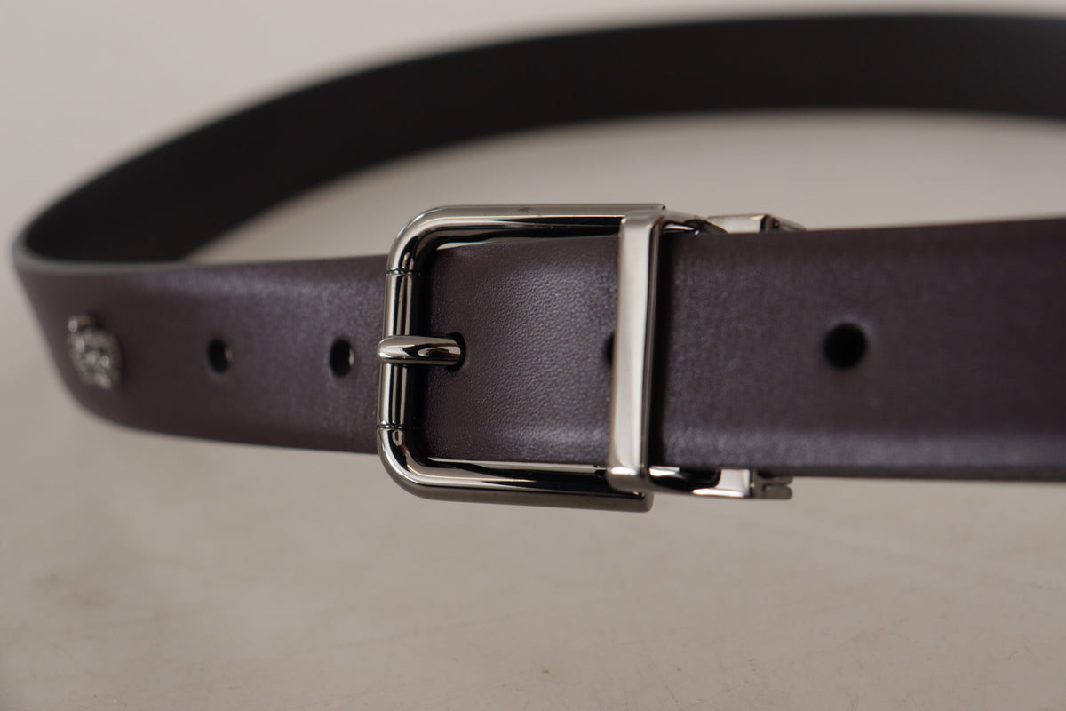 Ceinture élégante en cuir marron foncé Dolce &amp; Gabbana