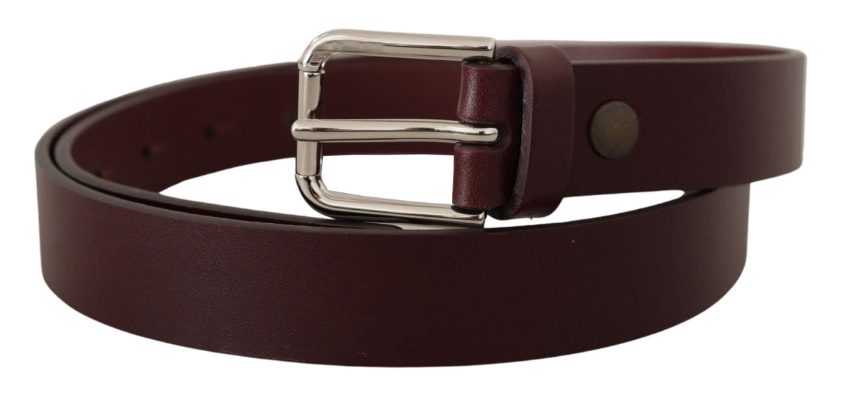 Ceinture en cuir marron de luxe Dolce &amp; Gabbana avec boucle en métal