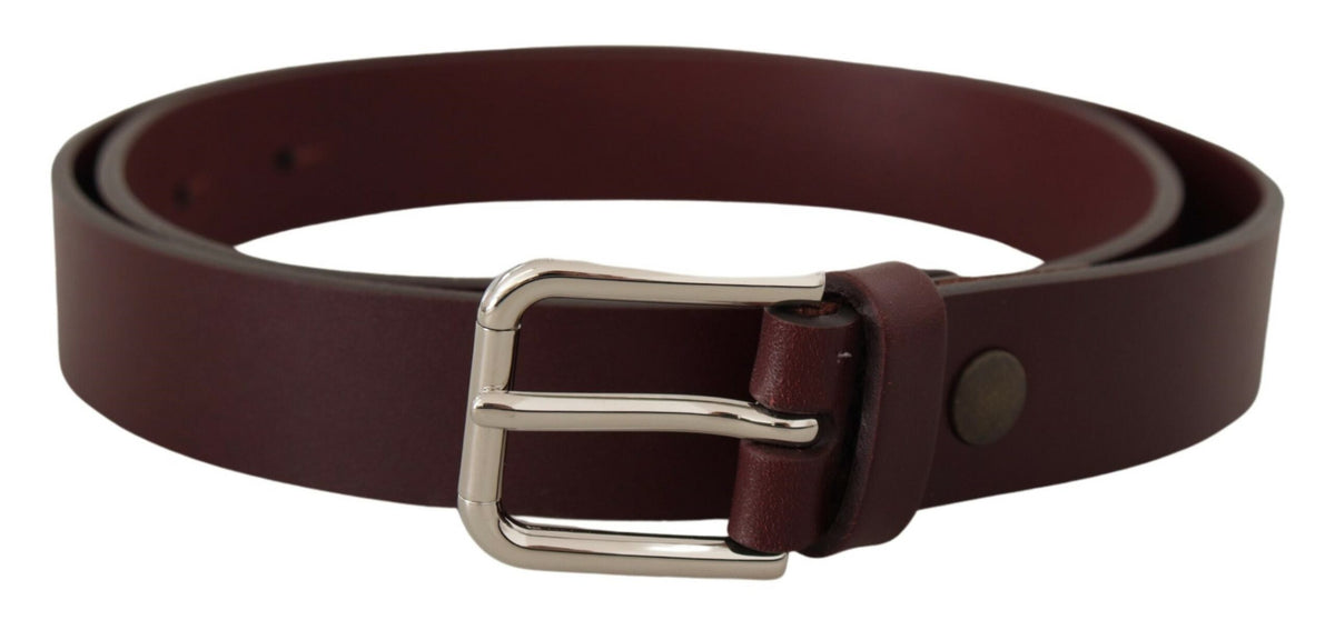 Ceinture en cuir marron de luxe Dolce &amp; Gabbana avec boucle en métal