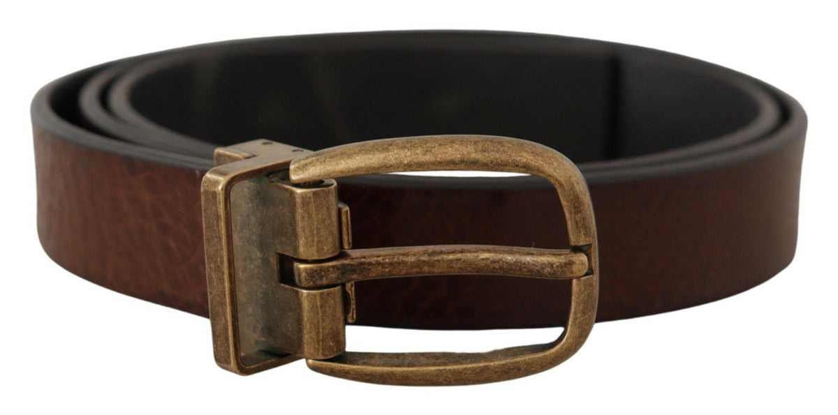 Ceinture élégante en cuir Dolce &amp; Gabbana avec boucle en métal