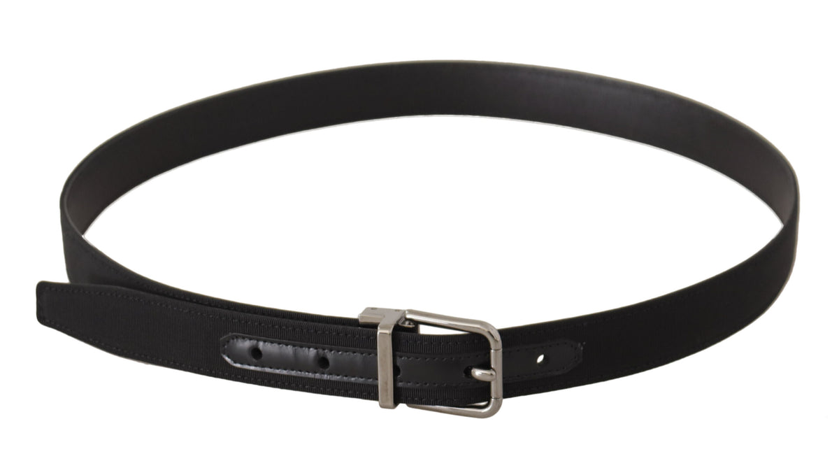 Ceinture élégante en cuir noir Dolce &amp; Gabbana avec boucle en métal