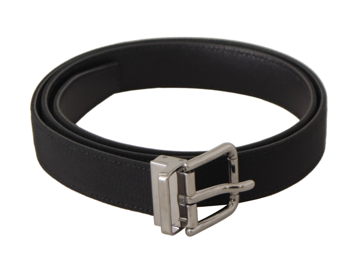 Ceinture élégante en cuir noir Dolce &amp; Gabbana avec boucle en métal