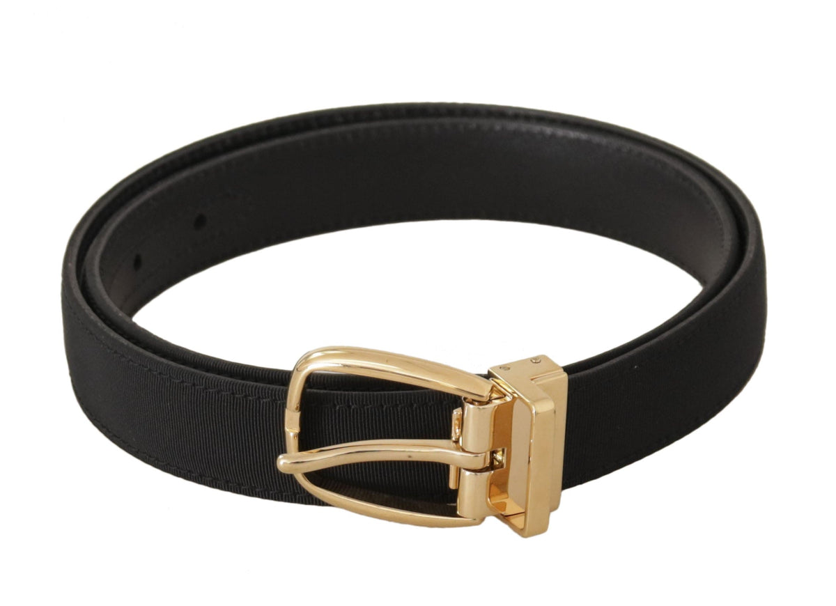 Ceinture élégante en cuir noir Dolce &amp; Gabbana