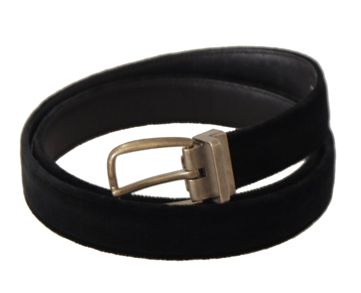 Ceinture élégante en cuir noir Dolce &amp; Gabbana