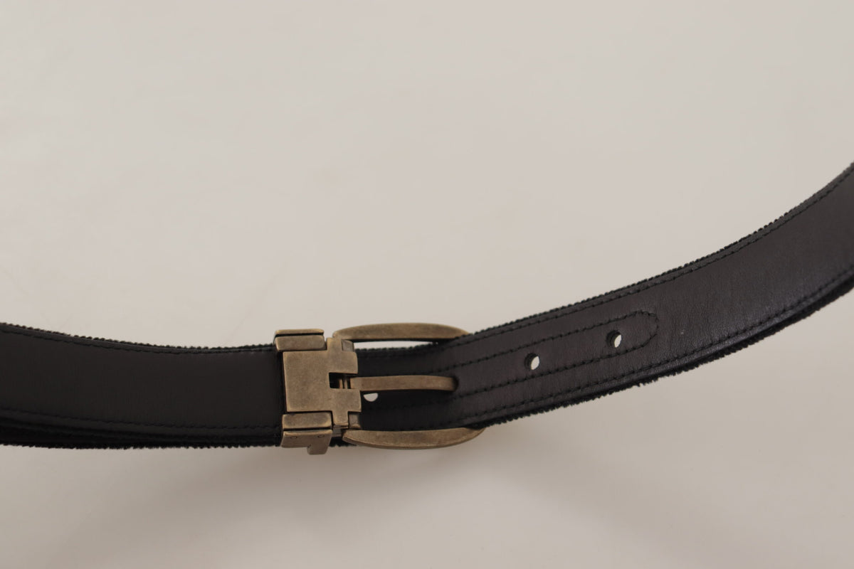 Ceinture élégante en cuir noir Dolce &amp; Gabbana