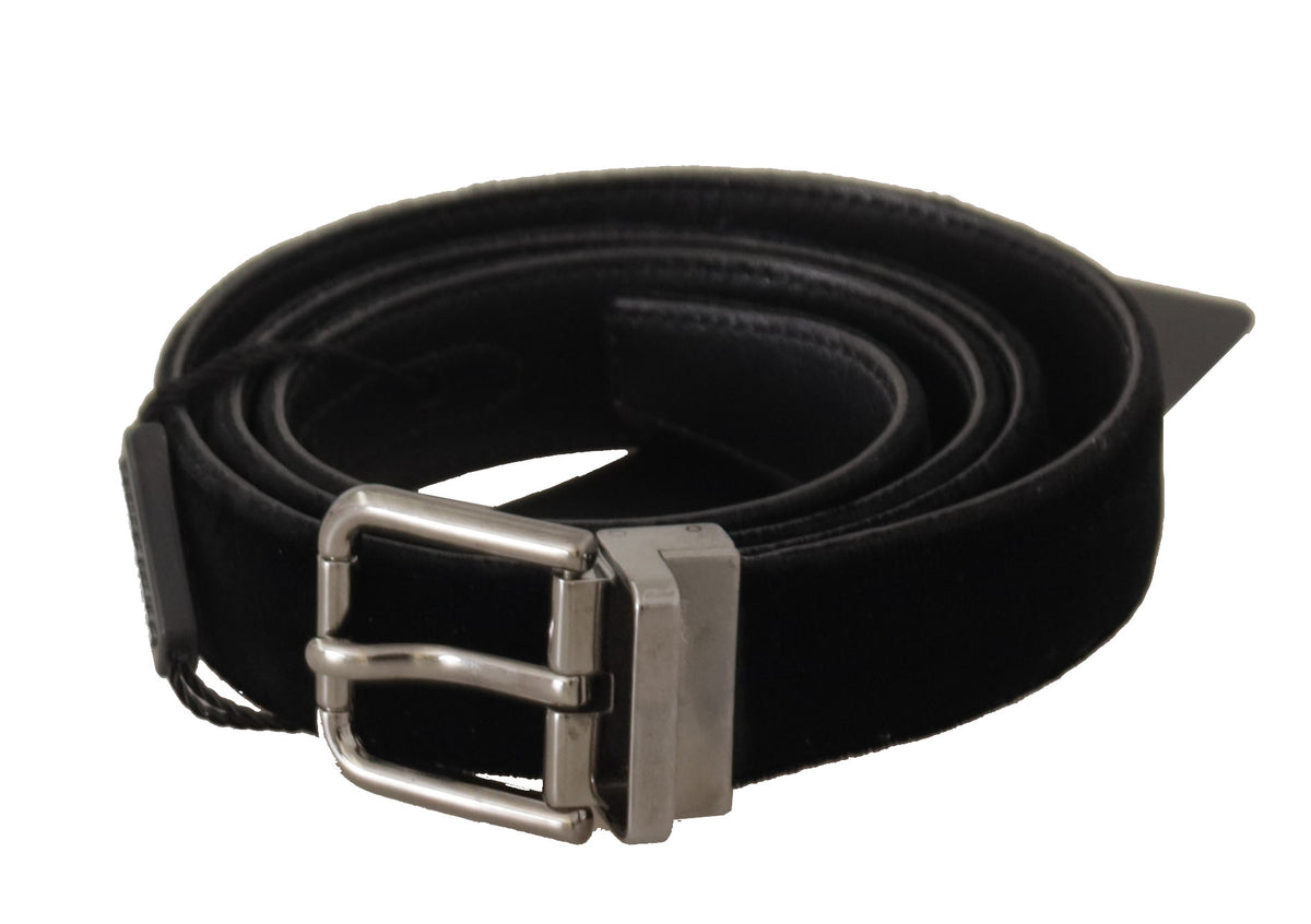 Ceinture élégante en cuir et coton noir Dolce &amp; Gabbana D&amp;G