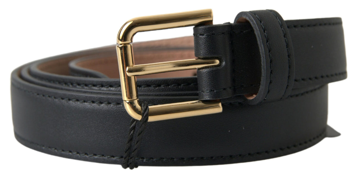 Ceinture élégante en cuir italien Dolce &amp; Gabbana avec boucle en métal