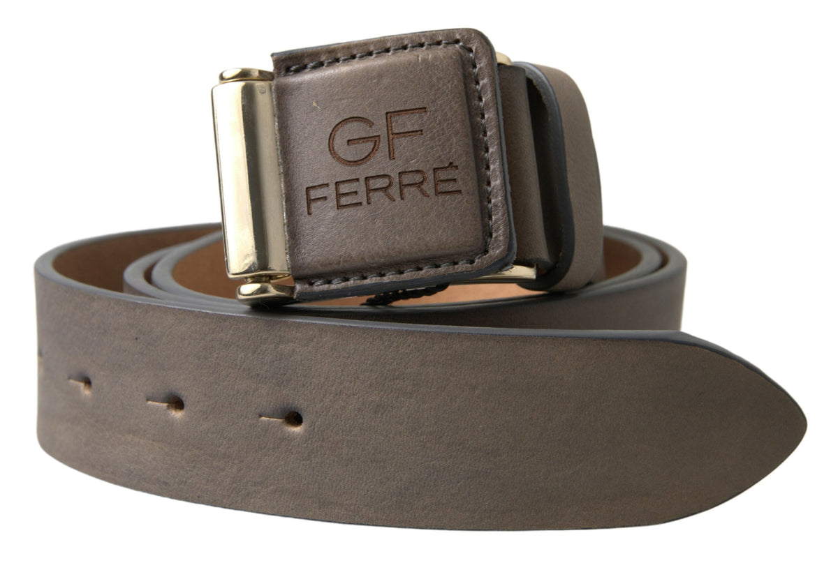 Ceinture élégante en cuir avec boucle gravée GF Ferre