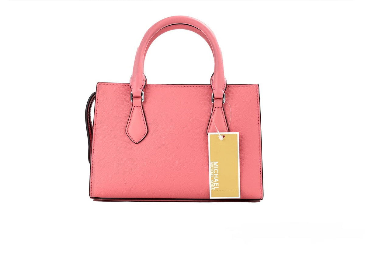 Sac à main Michael Kors Sheila Small Tea Rose en cuir vegan avec fermeture éclair centrale