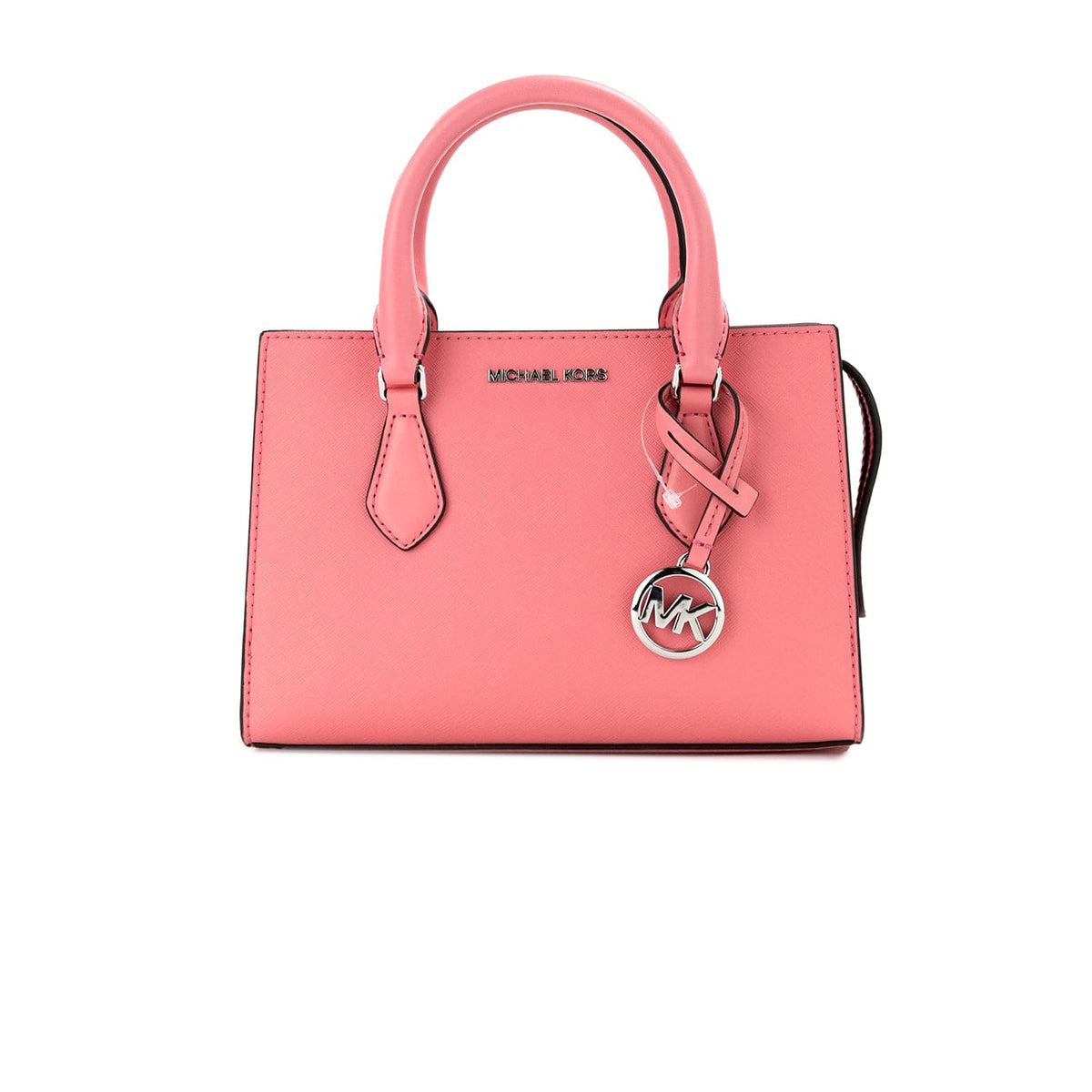 Sac à main Michael Kors Sheila Small Tea Rose en cuir vegan avec fermeture éclair centrale