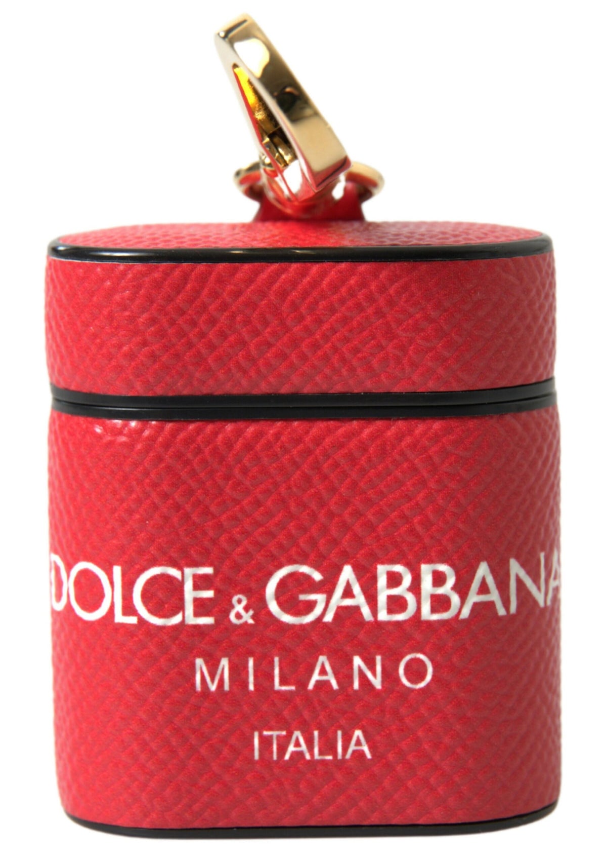 Estuche elegante de cuero rojo para Airpods de Dolce &amp; Gabbana