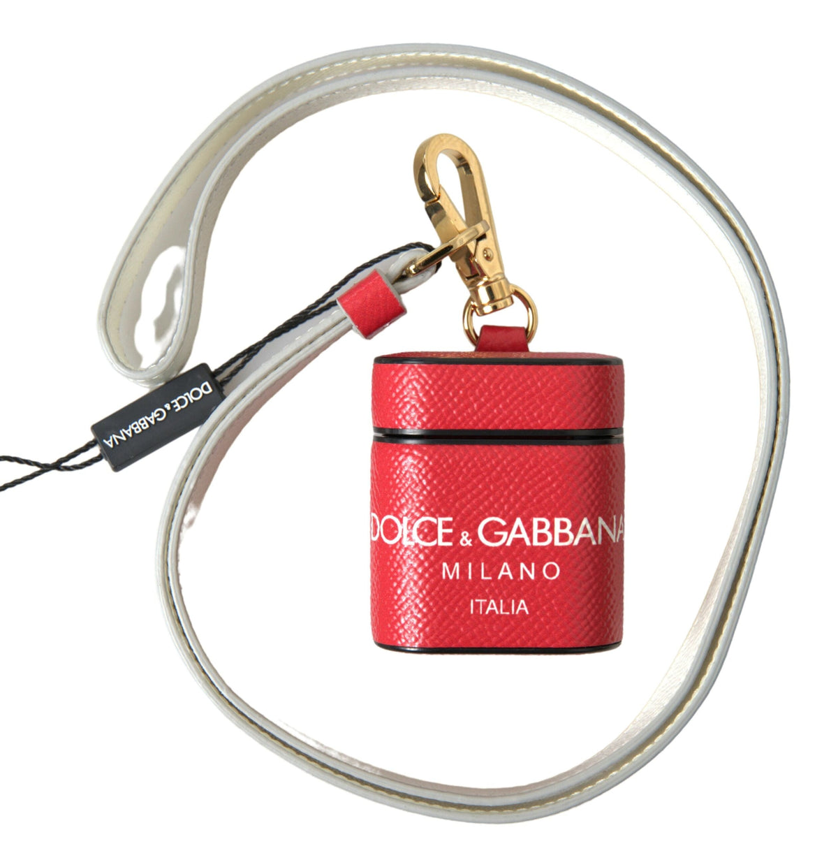 Estuche elegante de cuero rojo para Airpods de Dolce &amp; Gabbana