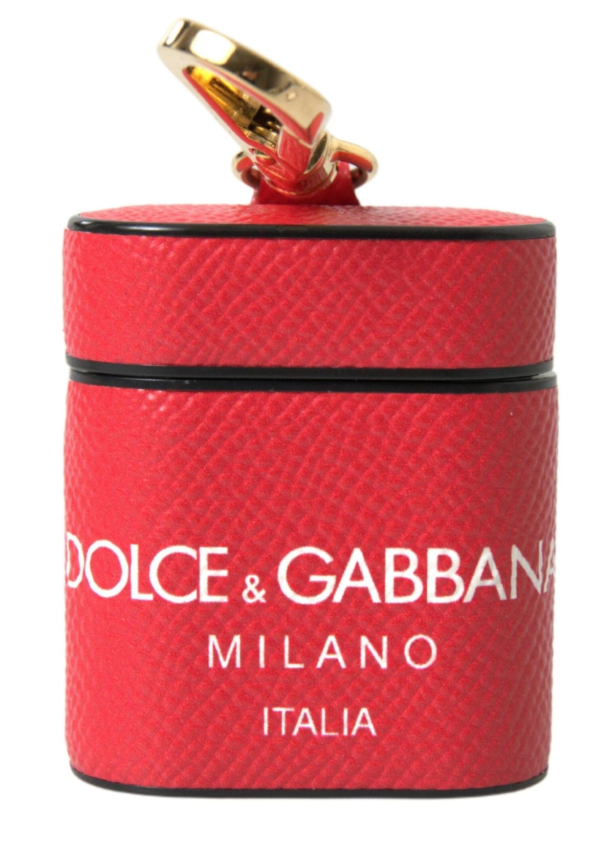 Estuche elegante de piel de becerro roja para Airpods de Dolce &amp; Gabbana