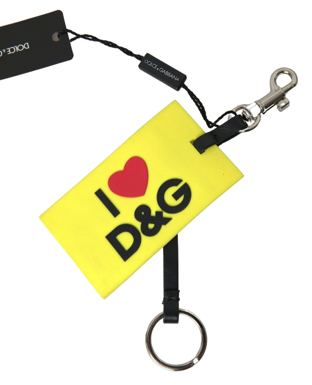 Porte-clés jaune chic Dolce &amp; Gabbana avec logo