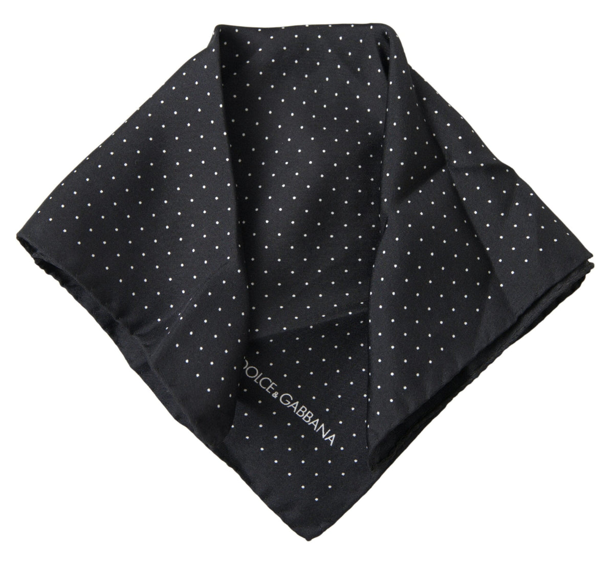 Foulard carré en soie noir élégant pour homme Dolce &amp; Gabbana