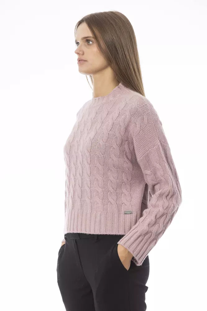 Pull ras du cou en laine mélangée rose tendance chic de Baldinini