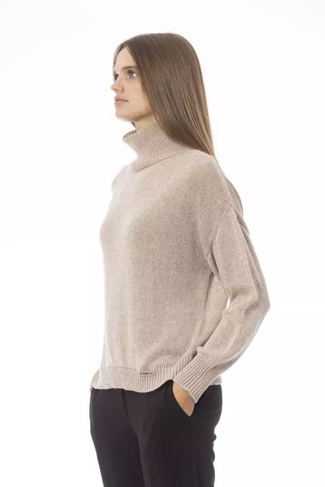 Pull col volcan beige tendance chic de Baldinini