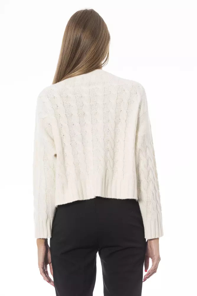 Pull ras du cou confortable en tricot beige Baldinini Trend