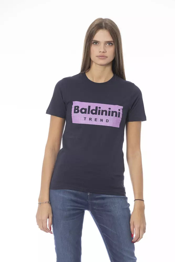 T-shirt ras du cou en coton bleu tendance Baldinini