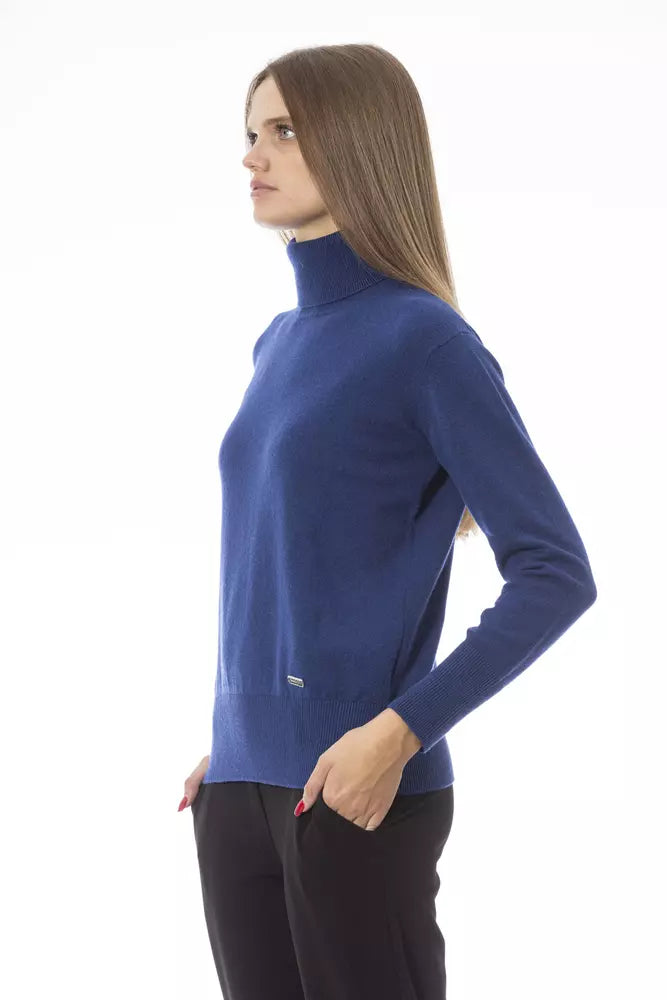 Pull col roulé élégant Baldinini Trend - Mélange laine-cachemire bleu