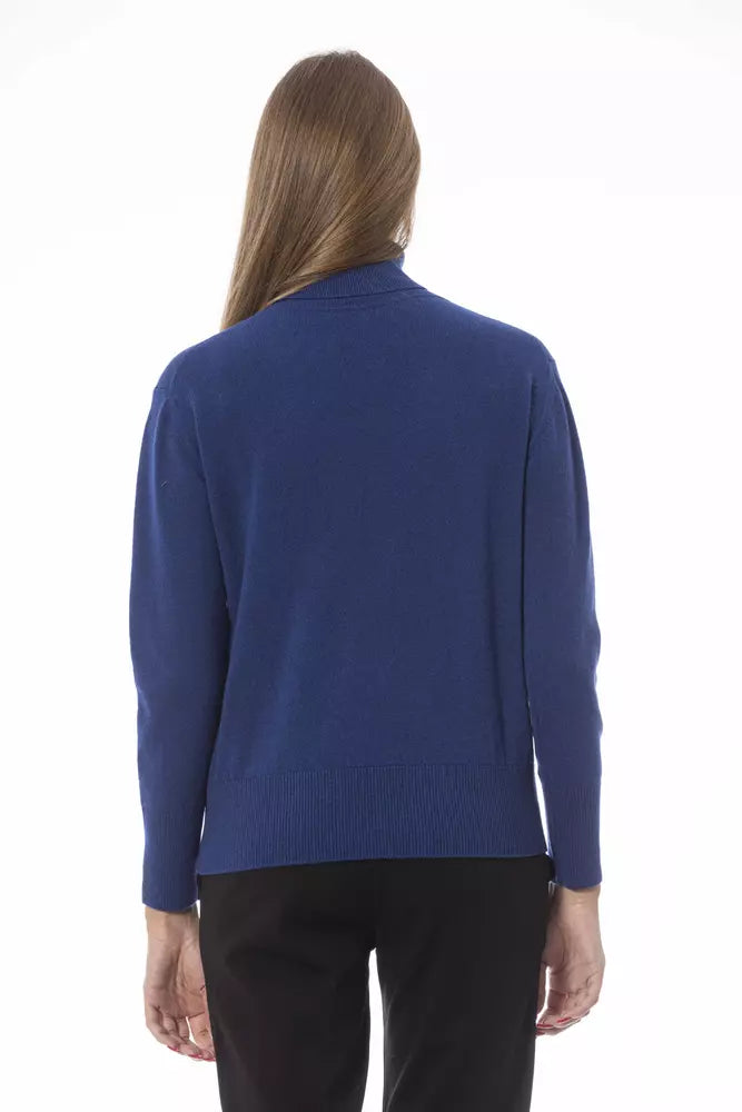 Pull col roulé élégant Baldinini Trend - Mélange laine-cachemire bleu