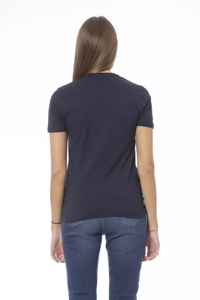 T-shirt ras du cou en coton bleu tendance Baldinini