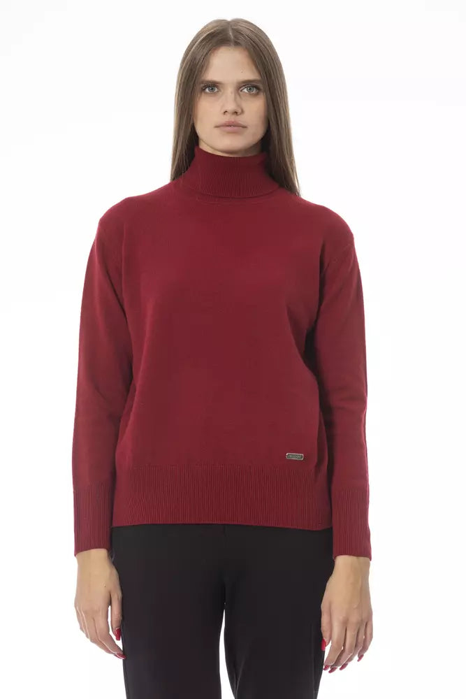 Pull à col roulé en mélange de laine et de cachemire Baldinini Trend Scarlet Luxe