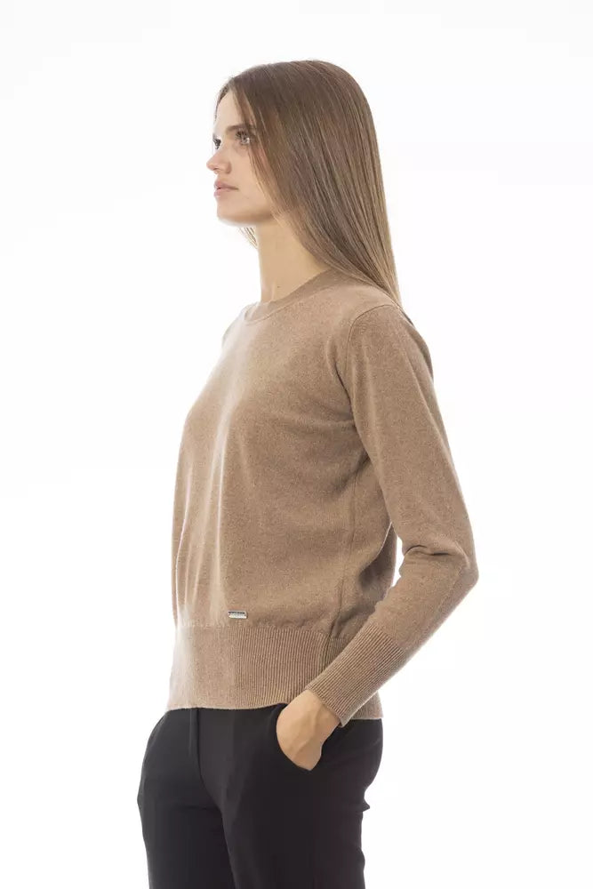 Pull ras du cou beige sophistiqué Baldinini Trend