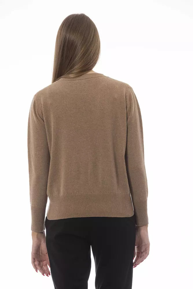 Pull ras du cou beige sophistiqué Baldinini Trend