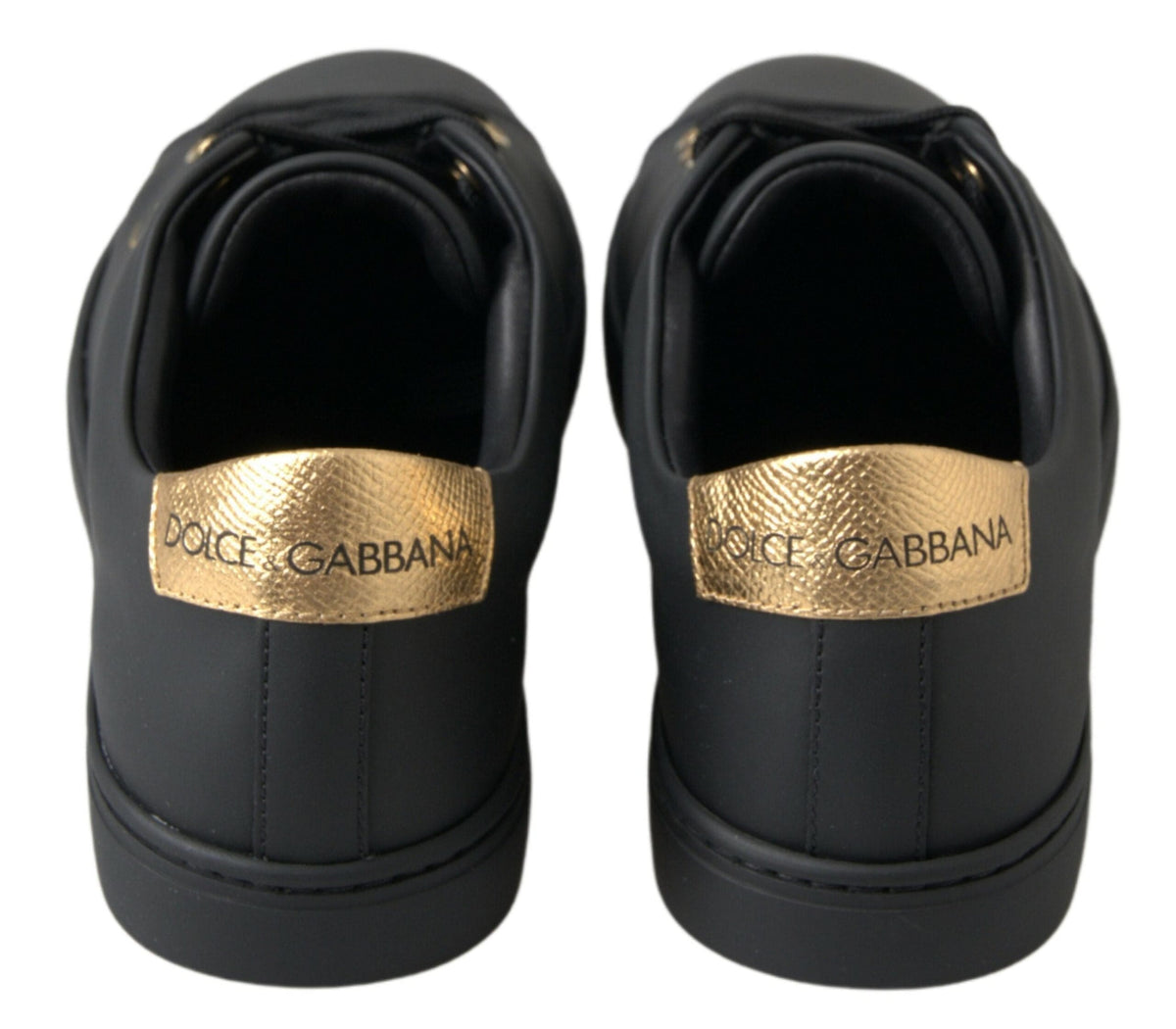 Zapatillas clásicas de piel en dorado y negro de Dolce &amp; Gabbana