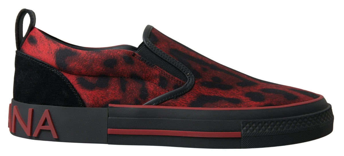 Zapatillas deportivas con estampado de leopardo y estilo mocasín Dolce &amp; Gabbana